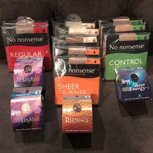 Lot of 14 No nonsense and L’eggs size B pantyhose